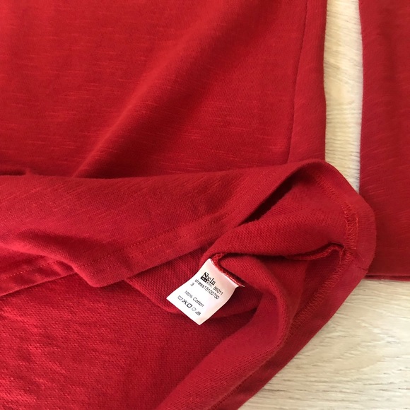 SheIn Cotton Red Long Bell Sleeve Shift Dress - Picture 16 of 16